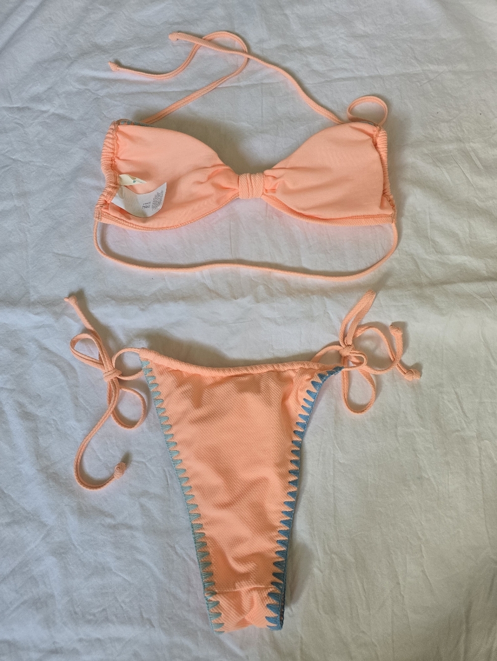Peach Tie-String Bikini Set - Picture 4 of 4